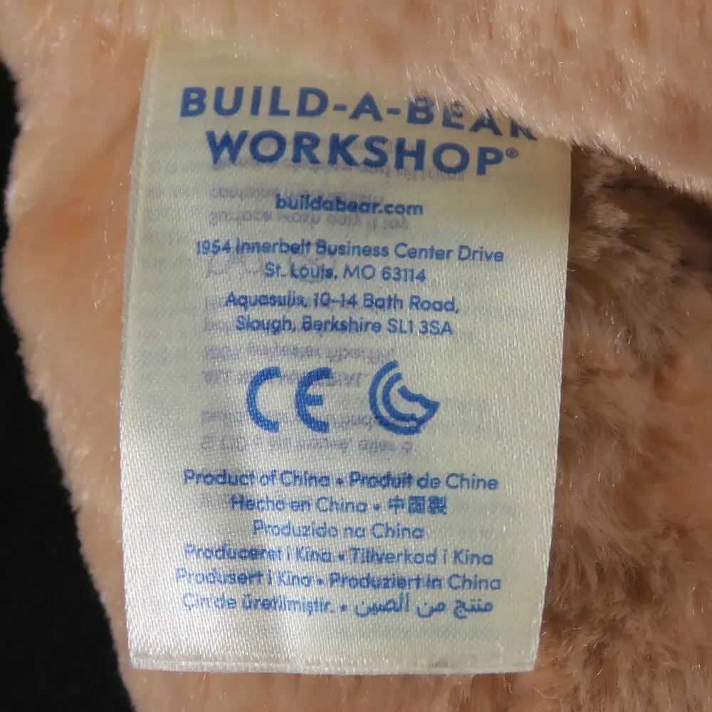 BABW Plush Light Brown Bunny, Floppy Pink Ears & Paws Stuffed Animal Soft Toy